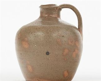 LOT 504: LOG CABIN SALT GLAZED JUG AUMAN
