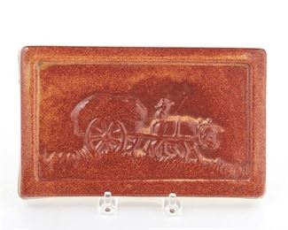 LOT 515: WPA NORTH DAKOTA "TRANSPORTATION" SERIES POTTERY PLAQUE