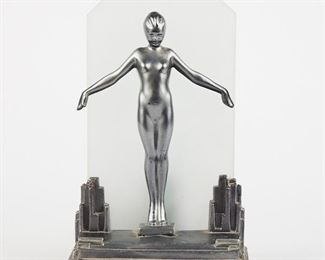 LOT 525: FRANKART ART DECO FEMALE NUDE LAMP