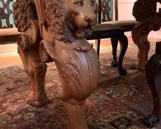 Animal Carved Base on Dining Table $ 1895.00