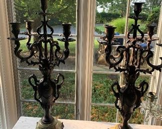 Ornate 19th Century candleabras $595