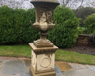 one of the finest urns on neoclassical pedestal base, $995 each       