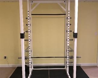 Cybex Squat Rack: 8ft 1in tall x  4ft wide x 4.5ft deep $800. Mats sold separately 