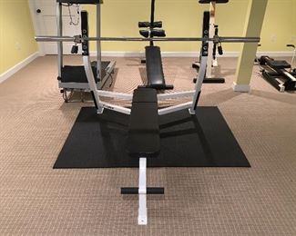 Cybex Flat Bench Press: 5 ft 9 in x 4ft wide x 4ft tall $800. Mats sold separately 
