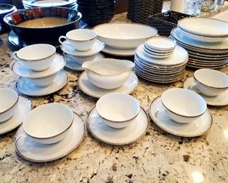 Silver rimmed china set