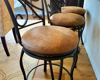 Barstools, leather seats