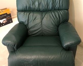 Green leather recliner