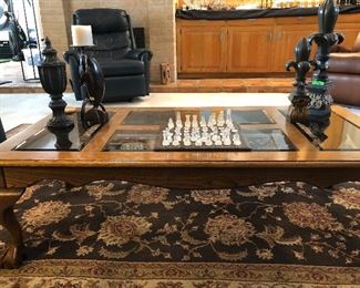 Wood/glass coffee table