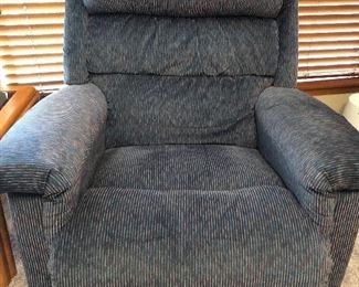 Blue fabric recliner