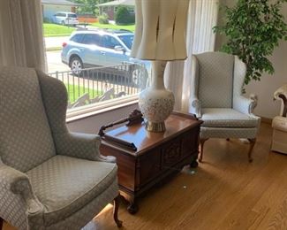 Lane wing back chairs and Lane cedar chest