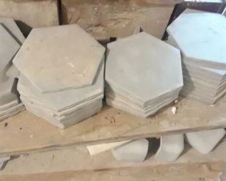 Example of unfired tiles in the garage