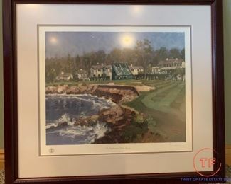 "The 18th at Pebble Beach" by THOMAS KINKADE Limited Edition - Charity Edition Signed by Artist