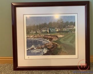"The 18th at Pebble Beach" by THOMAS KINKADE Limited Edition - Charity Edition Signed by Artist
