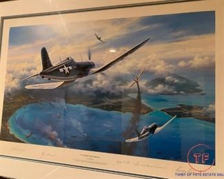 "Gunfight Over Rabaul" Limited Edition Print by Nicolas Trudgian - Signed by Artist, Colonel Bolt, Lt. Colonel Conant, Colonel Donahue, and Lt. Colonel Walsh