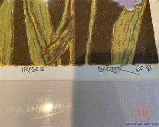 Limited Edition Serigraph "Irises" by TOM BARTEK