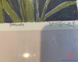Limited Edition Serigraph "Day Lilies" by TOM BARTEK