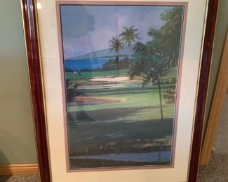 ETHAN ALLEN Framed Golf Scene Print