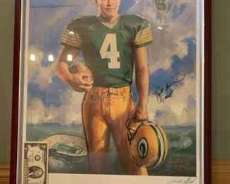1995 Limited Edition BRETT FAVRE Signed Print by George E Pollard