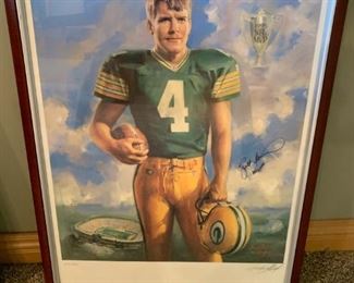 1995 Limited Edition BRETT FAVRE Signed Print by George E Pollard