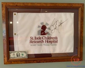 St. Jude Golf Tournament Flag Signed by JACK NICKLAUS