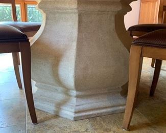 Contemporary Round Kitchen Table Set with Stone Base