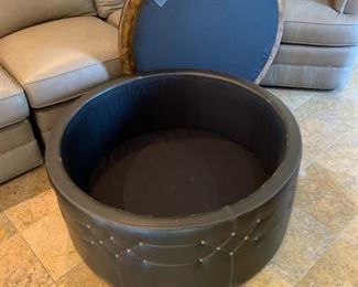 Uttermost Brunner Sable Brown Round Storage Ottoman