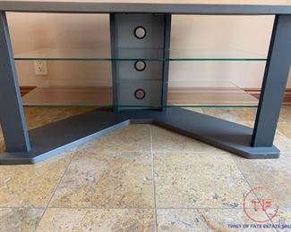 Sanus TV Stand Console with Glass Display Shelves