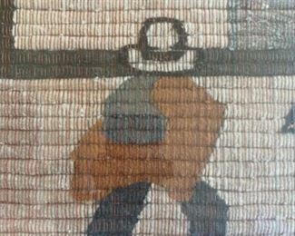 Framed Mexican Weaved Rug Art