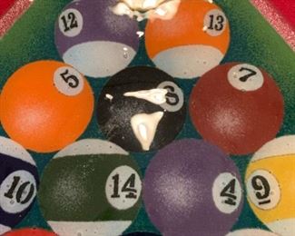 PEGGY KARR Triangular Pool Balls Plate