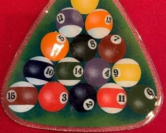 PEGGY KARR Triangular Pool Balls Plate