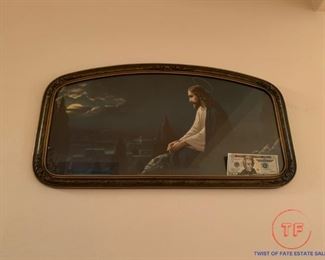 Antique Religious Framed Art - "Jesus in the Garden of Gethsemane"