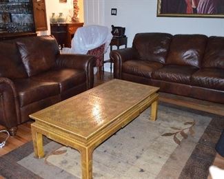 Leather Sofa and Love-seat  Asian Coffee Table