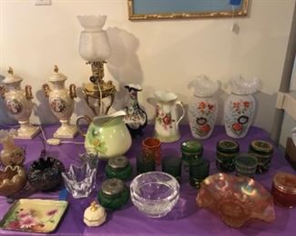 Glassware of many types. 