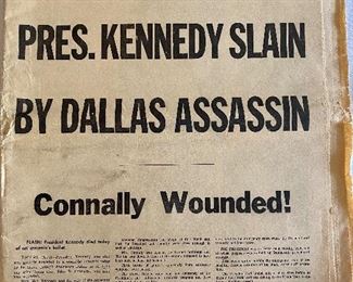 Kennedy shot Fort Worth Press -collectible newspaper 