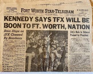Edition before Kennedy shot Fort Worth Star Telegram. 