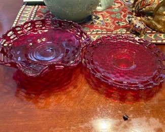 Fenton red dish
