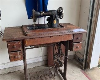 Antique Singer sewing machine with iron base