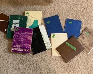 TCU, Arlington State College, Paschal high school and Arlington Heights high school yearbooks from the 40s and 50s