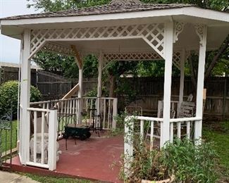 Gazebo and large flower pots