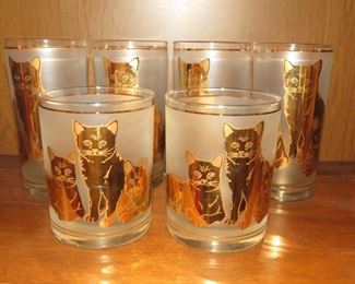 VERY COOL GOLD FLASHED CAT GLASSES.  VERY NICE.