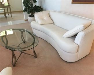 curved sofa & coffee table matches console table