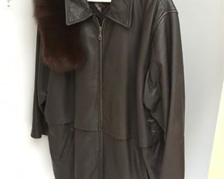 leather & fur coat