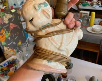 Vintage circa 1940's sleeping lamb nursery lamp