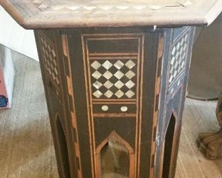 Early 20th century Antique Inlay side table with mother of Pearl. Syrian, Turkish or Moroccan