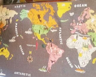 Vintage hand made map of the world