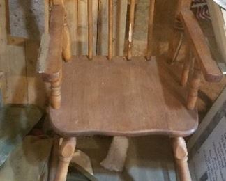 Antique wooden baby high chair