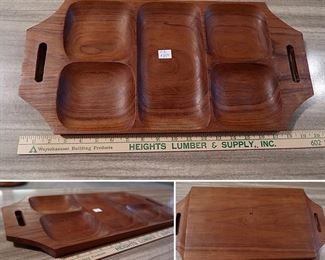 #32 - Wood Cheese/Snack Serving 5 Section Tray w/Handles - $25.00