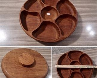 #33 - Wood Large Lazy Susan - 7 Sections - $25.00