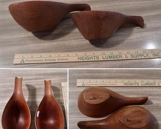 #34 - Wood Large Scoop Bowls w/Handles - $28.00 for Set of 2