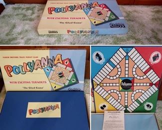 #45 - 1950's PollyAnna Board Game Set - 5 dice, 16 Wooden Pieces, 4 Cups, Game Board and Original Box - $65.00